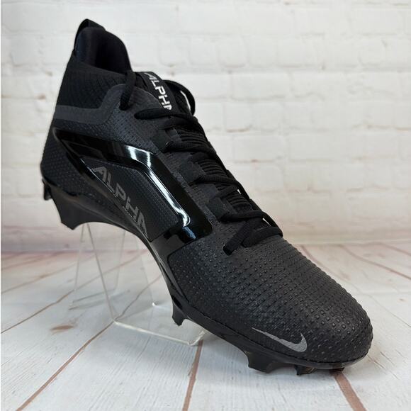 Nike Alpha Elite 4 Menace Black/Silver Football Cleats Mens Size 11 (FD7036-002) - Picture 2 of 10